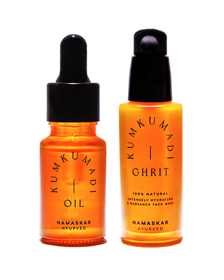 Intensely hydrating anti-ageing combo - Kumkumadi oil + Ghrit